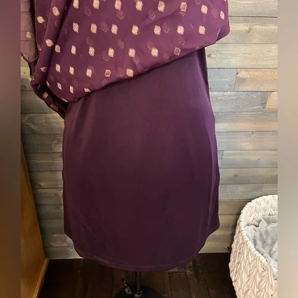 NEW Calvin Klein Womens Metallic Mini Dress with Tie Sleeves S… - Picture 6 of 11